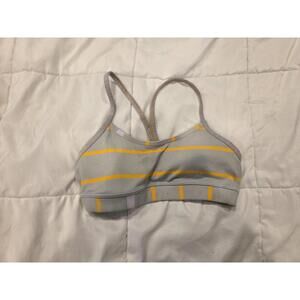 Lululemon size 2- Striped Gray and Yellow Women's Sports Bra